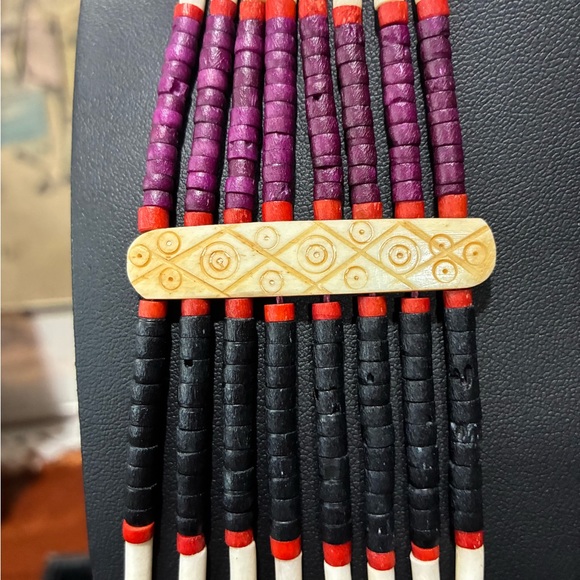 Vintage Native American hand beaded breastplate/ multi-strand necklace - Picture 2 of 4